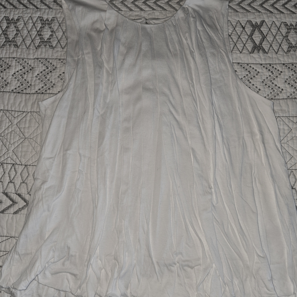 Madewell Elegant White Bubble Sleeveless Top Sz M - Picture 2 of 6